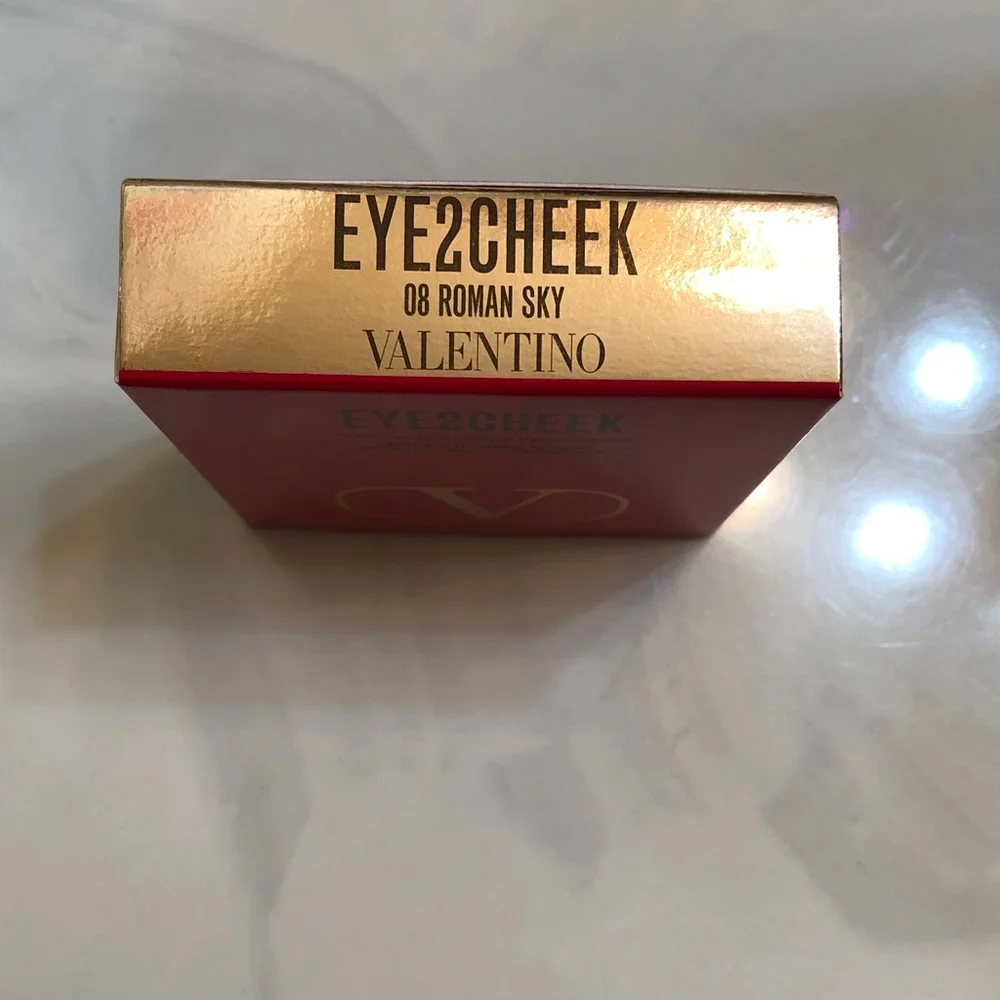 Valentino EYE2CHEEK Dual-Use Blush & Eyeshadow Shade 08 Roman Sky + Brush NIB